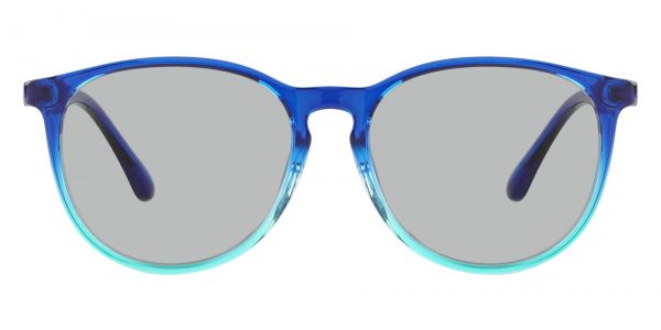 Maple Oversized Round Prescription Glasses - Blue