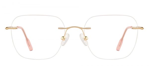 Yulia Rimless Prescription Glasses - Rose Gold
